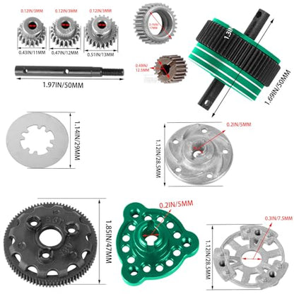 RC Upgrades Part for 1/10 Slash/Rustler/Stampede/Bandit 2WD(VXL),48P 86T Spur Gear&Slipper Clutch&Differential Transmission Gear&Slipper Rebuild Kit&Pressure Plate Hops up,Green - color: Green-48P&86T
