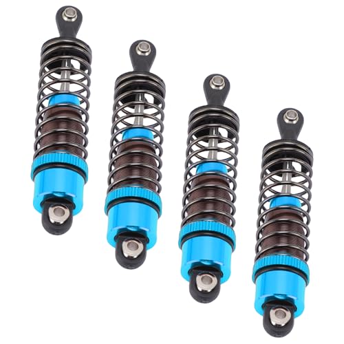 4 PCS Aluminum Alloy RC Shock Absorbers with Hydraulic Oil Damping System for 1/10 Scale RC Cars Off Road Buggy (Blue) - color: Blue