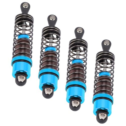 4 PCS Aluminum Alloy RC Shock Absorbers with Hydraulic Oil Damping System for 1/10 Scale RC Cars Off Road Buggy (Blue) - color: Blue