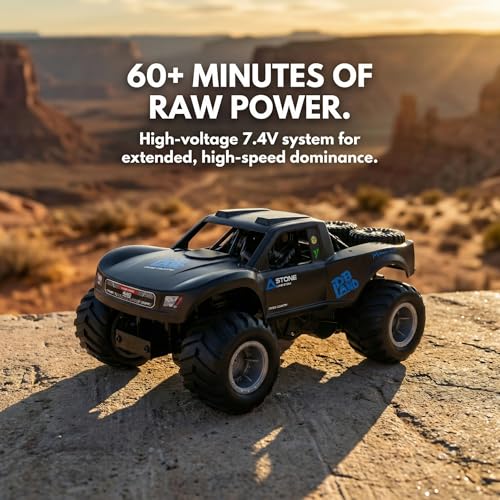 KB KAIBO 1:16 Amphibious Remote Control Car, Fully Submersible Remote Control Monster Truck for Kids, All Terrain 4WD RC Toy with 2 Batteries (60+ Min), 7.4V High Power, Durable Truck for Boys-Blue - color: Blue