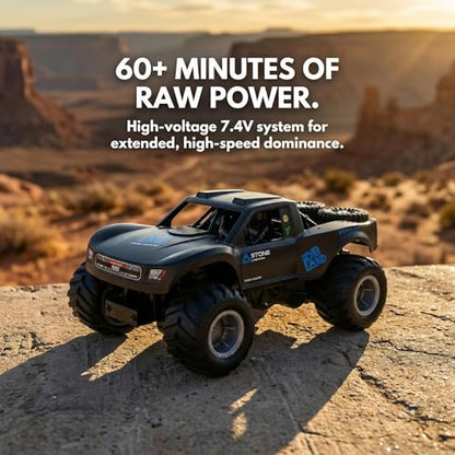 KB KAIBO 1:16 Amphibious Remote Control Car, Fully Submersible Remote Control Monster Truck for Kids, All Terrain 4WD RC Toy with 2 Batteries (60+ Min), 7.4V High Power, Durable Truck for Boys-Blue - color: Blue