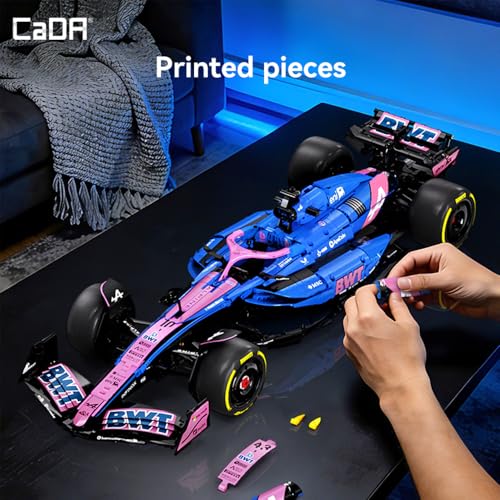 CaDA C64012W BWT Alpine F1 Team A525 2025 Formula One Race Car Building Kit, 2173PCS Large 1:8 Scale Collectible Model,Full Detailed Mechanical Functions, Building Set for Teens Adults