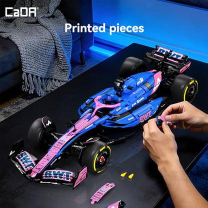 CaDA C64012W BWT Alpine F1 Team A525 2025 Formula One Race Car Building Kit, 2173PCS Large 1:8 Scale Collectible Model,Full Detailed Mechanical Functions, Building Set for Teens Adults