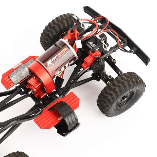 RCAWD 330% More Power 370 Motor SCX24 Transmission Gearbox Set for Axial 1/24 SCX24 AX26 Series Upgrades Part Red - color: Red
