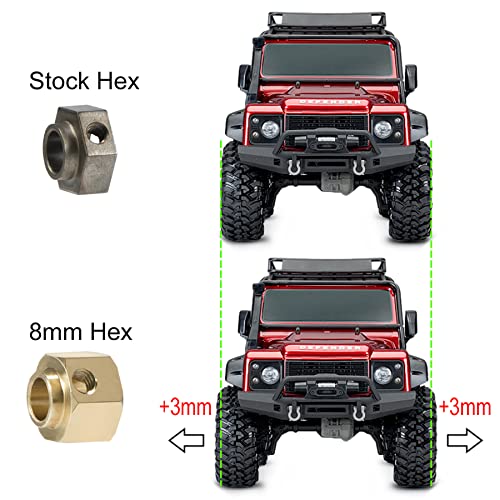 4pcs Brass Extended Wheel TRX4 Brass 12mm Wheel Hex Extended Adapter for RC Crawler TRX4 TRX-4 1/10 RC Hex Wheel Hubs Adapters (4pcs 12mm Wheel Hubs Adapters) - color: 4pcs 12mm Wheel Hubs Adapters