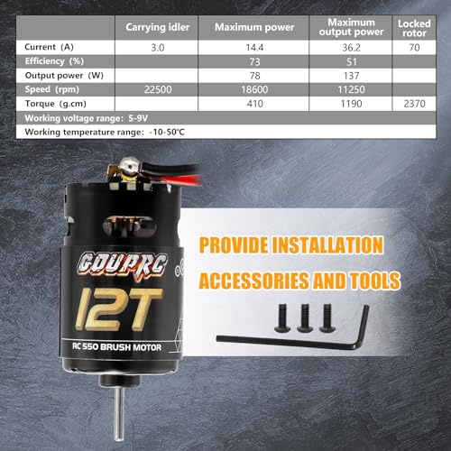 GOUPRC 550 12T Brushed Motor for Traxxas 1:10 RC Crawler Axial SCX10 TRX4 TRX6 AXI03007 HSP HPI Wltoys RC Car RC Boat