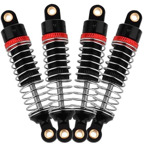 4PCS 53mm/59mm/66mm Aluminum Shocks Absorbers Oil Threaded Damper for 1/18 RC Crawler TRX4M TRX-4M Bronco Defender K10 Upgrade Parts,Silver Color Spring (53mm black) - color: 53mm black