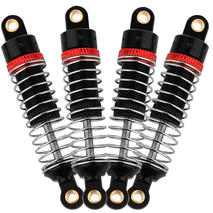 4PCS 53mm/59mm/66mm Aluminum Shocks Absorbers Oil Threaded Damper for 1/18 RC Crawler TRX4M TRX-4M Bronco Defender K10 Upgrade Parts,Silver Color Spring (53mm black) - color: 53mm black
