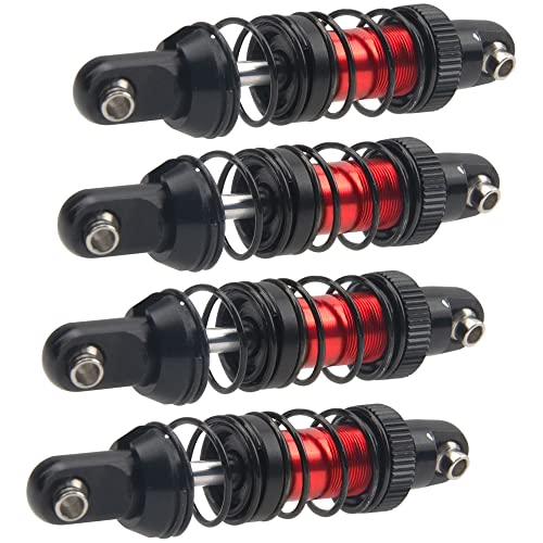4Pcs Vgoohobby Metal Shocks Absorber Adjustable Dampers Compatible with Axial SCX10 Traxxas TRX4 D90 90046 Redcat Gen7 1/10 RC Crawler Car (Red,70mm)