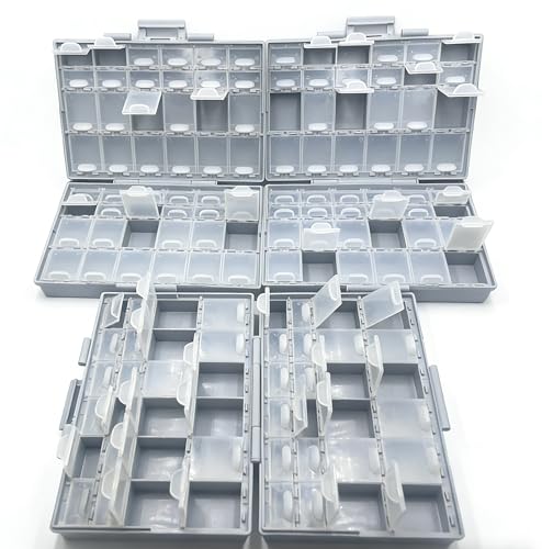 3pcs AideTek BOXALL 48 Compartments Enclosure SMD SMT Parts Organizer Surface Mount Box Labels - style: 3BOXALL48