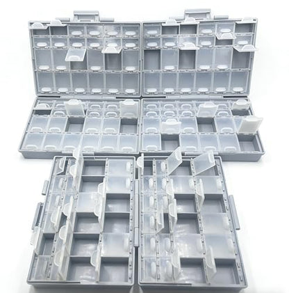 3pcs AideTek BOXALL 48 Compartments Enclosure SMD SMT Parts Organizer Surface Mount Box Labels - style: 3BOXALL48