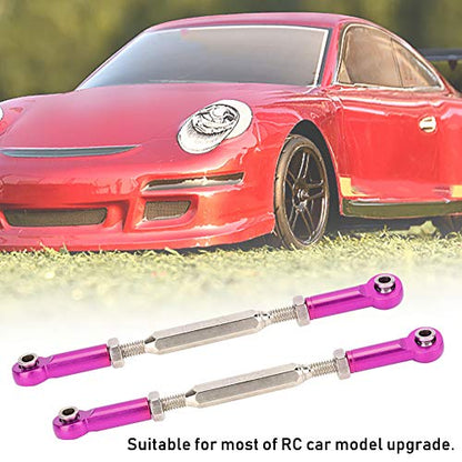 Drfeify 6Pcs Aluminum Alloy Adjustable Push Rods, Turnbuckle Rod Linkage Accessories with 5 Colors, for RC Car Series Upgrade (Purple) - color: Purple