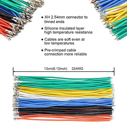 2.54mm XH Connector Socket Kit with pre-Crimped Cable Wire 2/3/4/5/6/7 Pin Housing JST Adapter Cable Male and Female Compatible with JST-XH Connector (Connector&Socket) - style: Connector&Socket