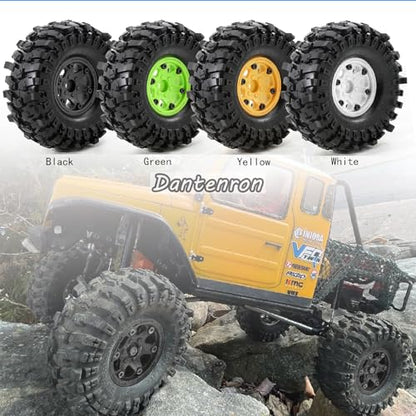 1.9 Rock Crawler Mud Tires and Plastic Wheels Rims OD 118mm 1/10 rc Rubber Grappler hubs Tyres with Foam for 1:10 Crawler Car Tamiya CC01 Traxxas TRX4 Axial SCX10 II RC4WD Gen8 4PCS (White) - color: White