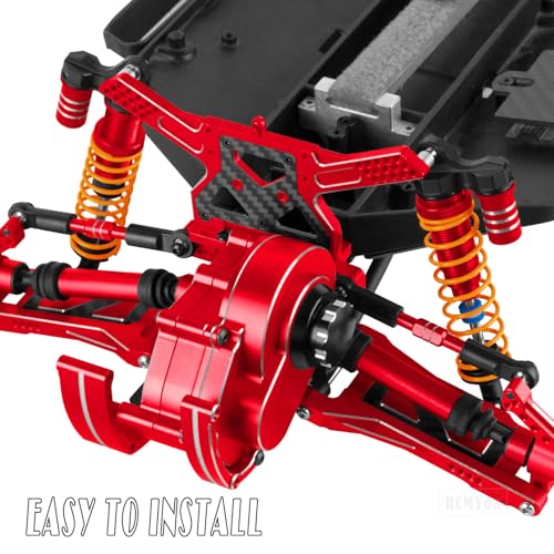 RC Aluminum Front Rear Big Bore RC Shock Absorber Upgrades Part for 1/10 Slash,Stampede,Rustler,Hoss 2WD 4X4 VXL,Alloy 4PCS RC Shocks w/Golden spring,Red - color: Red - (RC Shocks)
