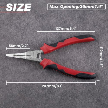 8 Inches Lock Ring Pliers Flat Snap Ring Pliers Straight Nose - size: 8" Straight Nose
