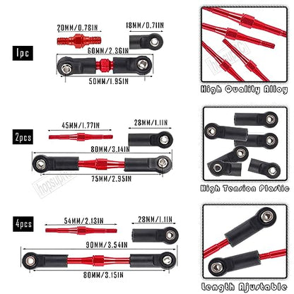 Adjustable Turnbuckles Upgrades Part for 1/10 Slash/Rustler/Stampede/Bandit VXL 4WD, Adjustable Turnbuckles Camber Links Toe Link,7PCS Red - color: Red/7pcs