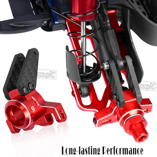 Upgrades Parts for 1/10 4x4 Kraton/Outcast 4S BLX,1/8 Mojave 4X4 4S BLX,Aluminum Front Steering Block Knuckles & C-Hubs Caster Blocks & Rear Hubs Hops Up,Red - color: Red(for Mojave 4s )