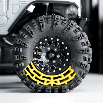 INJORA 1.3 Swamp Claw Tires and Inserts for 1/18 1/24 RC Crawler (Yellow) - color: Yellow