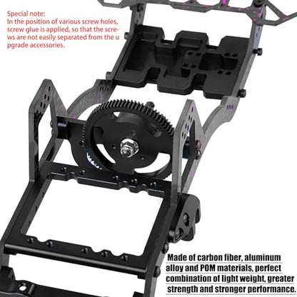 LCG Carbon Fiber Chassis Kit & Front Mounted Transmission Upgrades Part for 1/10 RC Crawlers SCX10 SCX10 II Capra 1.9 UTB and Other DIY Builds,Aluminum Gearbox Carbon Fiber Chassis,Colour - color: Colour(for 1/10)