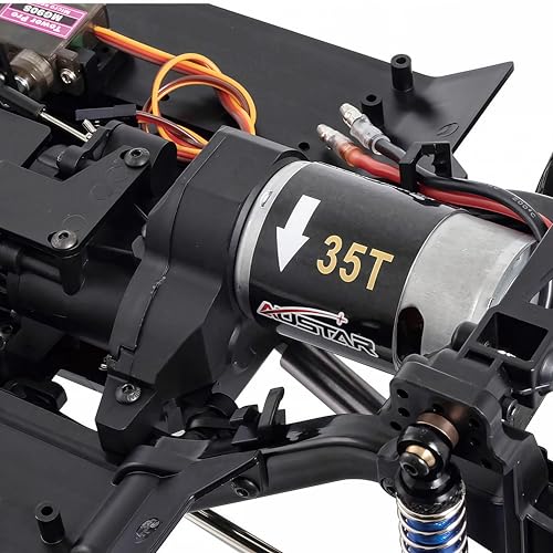1/10 RC Crawler 313mm Chassis Kit with 2-Speed Gearbox, Nylon Frame, 35T 550 Motor & Axles, Compatible with SCX10, TRX4, and D90 – DIY Assembly Kit