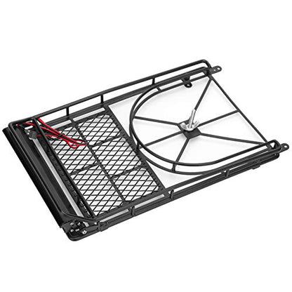 RC Roof Rack Luggage Carrier for HSP, Metal Roof Rack with LED Light Strip, Durable RC Accessory for Crawler Cars, Compatible with Redcat HPI AXIAL, Black 10.04inch