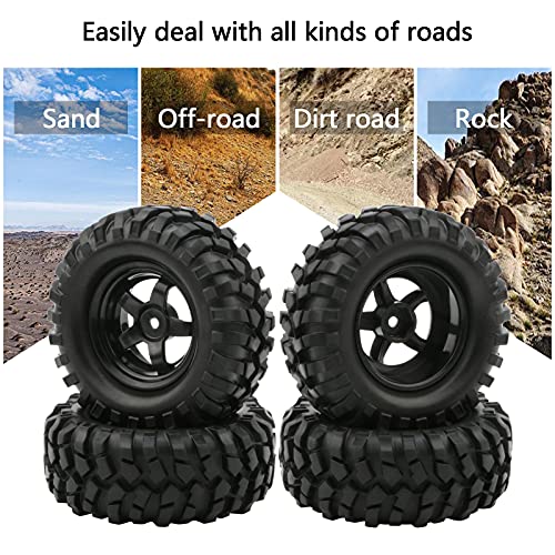 4X 1:10 RC Off-Road Car Wheel Tires, 5 Spokes Wheel Rim | 12 mm Hex, RC Parts
