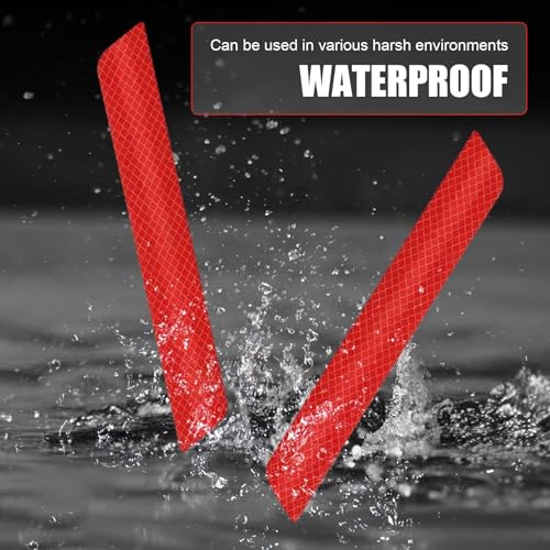 7PCS Car Reflective Stickers, Auto Bumper Reflective Stickers Set, Cars Trunk Strong Reflective Strip Decal, High Intensity Night Safety Warning Decal, Universal Waterproof Bumper Sticker