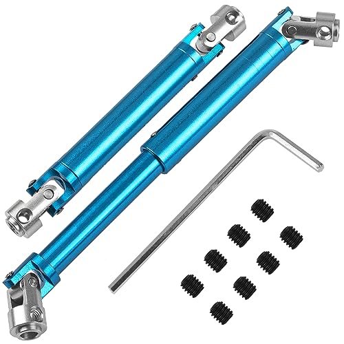 1Pair ShareGoo Aluminium Alloy RC Car Drive Shaft 103-148mm Universal Joint CVD DriveShaft Compatible with Axial SCX10 Tamiya CC01 D90 RC4WD TF2 HSP Redcat 1/10 RC Crawler (Blue) - color: Blue