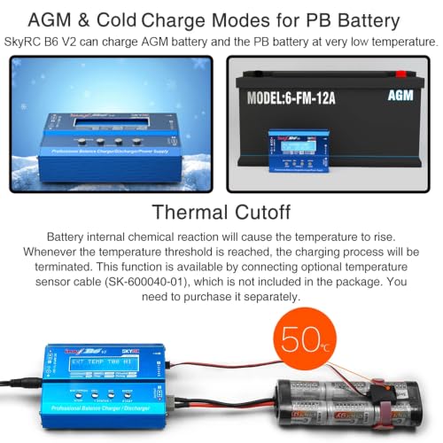 SKYRC iMAX B6 V2 Battery Charger 60W 6A Lipo Balance Charger/Discharger | Dual DC Power Input, Replacement for 1-6S Lipo/Li-Ion/LiHV/LiFe, 1-15S NiMH/NiCd, 2-20V Pb, DJI Mavic/Inspire/Phantom Battery