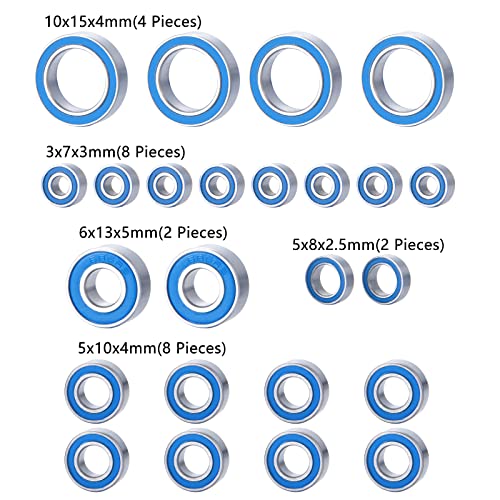 24Pcs Sealed Steel Complete Bearing for Team Associated RC10 B6.1 | 1/10 RC Crawler Car