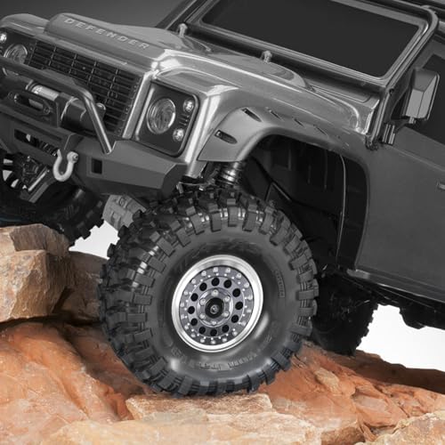 RC 1.9" Beadlock Wheels with Adjustable Offset for TRX4 SCX10 | Aluminum Alloy, Adjustable Negative Offset, 12mm Hex, Fits GEN7 GEN8 VS4-10 RC4WD & D90 1/10 RC Crawlers - color: Space Grey