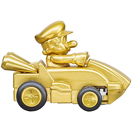 Carrera RC Nintendo Mario Kart 2.4 GHz Mini Collectible Radio Remote Control Toy Car Vehicle - Gold Mario | Official Licensed Mario Miniature Collectible Toy RC Car for Kids 6+, Ready To Run, Rechargeable Battery, Radio RC Racing - style: Mario Gold Editi