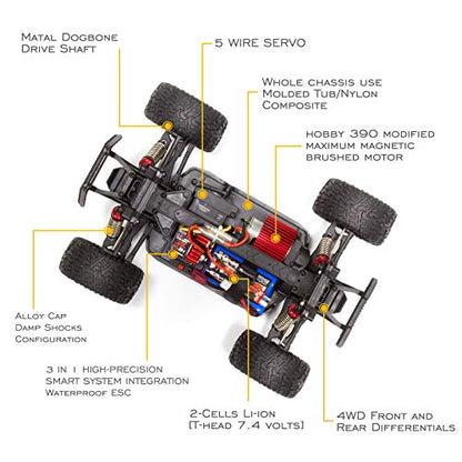 1:16 Scale All Terrain RC Car, 40KM/H High Speed 4WD RC Monster Truck | 4X4 Off-Road Remote Control Truck, Strong Shockproof Resistance - color: Navy Blue