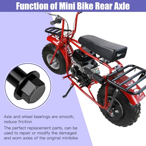 CT200U 196cc 14mm 325mm Mini Bike Rear Axle Kit + 225mm Front Axle | 14mm Rear and Front Axle Kit Compatible with Coleman CT200U Minibike 196CC 200CC 6.5HP Engine Parts 15mm Chain Adjuster - color: black