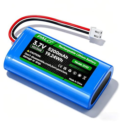 5200mAh 3.7v Lithium ion Battery with JST-PH JST 2.54/2P Plug(Not JST-PH 2.0 2-Pin) Rechargeable Battery Pack Lithium 3.7 Volt Batteries for RC Toys, Lighting,DIY Equipment(1S2P)