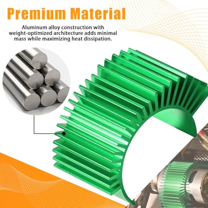 5PCS Aluminum Heatsink Electric Engine Motor Heat Sink Cooling Fins Replacement for #03300, Compatible with 1/10 HSP Traxxas HPI Tamiya Losi 550 540 3650 Size Brushed/Brushless Motor(Green) - style: Green