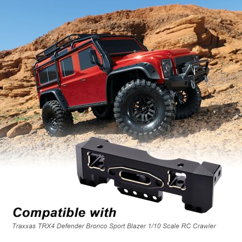 Hobbypark 116.5g Heavy Brass Front Bumper Mount Servo Mounts Bracket Stand Weights Compatible with TRX4 Defender Bronco Sport Blazer Crawler