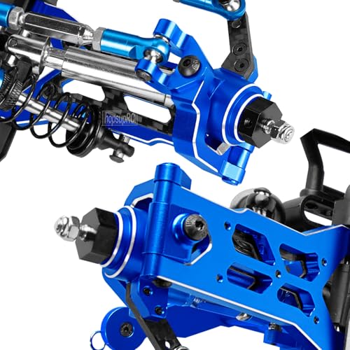 RC Carbon Fibre Front Rear Suspension Arms Rear Hubs Front Steering Block Knuckles & C-Hubs Caster Blocks Upgrades Parts for 1/10 Senton/Granite/Vorteks3S Blx & Mega 550 RC Car.Navy Blue - color: Navy Blue(for 1/10)