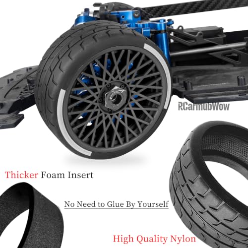 17mm Hex Highway Tires & Plastic Rims for 1/8 Typhon 6S BLX 1/7 Infraction 6S BLX Limitless - On-Road/Drift Upgrade,4pcs,Black