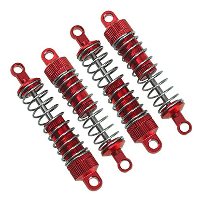 Aluminum Alloy Shock Absorber Suspension Damper Shocks Compatible with WPL C14 C24 C34 C44 MN Model D90 D91 MN99 1/16 RC Car (Red) - color: Red
