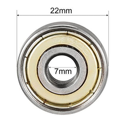 uxcell 627ZZ Ball Bearing 7mm x 22mm x 7mm Double Shielded 627-2Z 80027 Deep Groove Bearings, Carbon Steel (Pack of 20) - size: 7mmx22mmx7mm