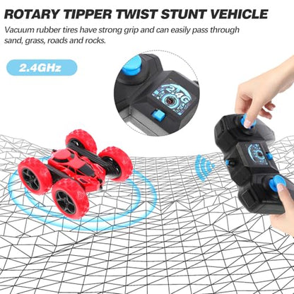 Abaodam Double-Sided Rc Off-Road Stunt Car with Flips High-Speed Rotation Material for Birthday Multi-Action Remote Control Vehicle for Indoor Outdoor Use