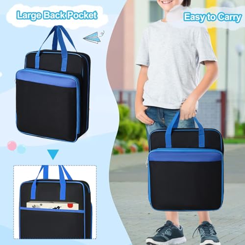 Toy Car Carrying Case, Portable Storage Organizer Bag Compatible with Hot Wheels/Matchbox 1:64 Scale Diecast Cars, Large Travel Tote for Kids Mini Toys, Dolls, Crafts - Bag Only (Blue)