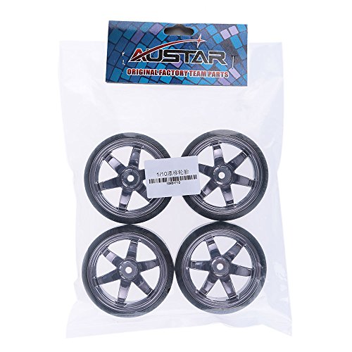 GoolRC 4PCS/Set 1/10 Drift Car Tires Hard Tyre Replacement for Traxxas HSP Tamiya HPI Kyosho On-Road Drifting Car (Titanium) - color: Titanium