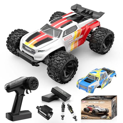 Remote Control Car 1:18 Scale 4WD Off-Road RC Truck, 36 KPH Fast RC Car with Dual 7.4V 1500mAh Batteries, Oil-Filled Shocks, Dual Body Shells, RC380,2.4GHz RTR for Outdoor Driving