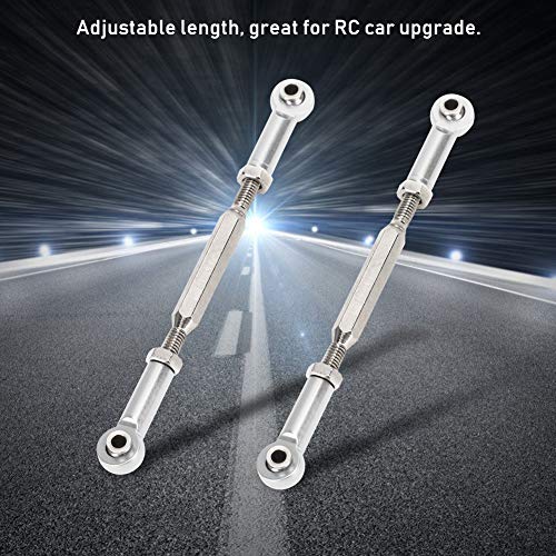 Tbest Push Rod, 6Pcs 88mm Aluminum Alloy Adjustable Push Rods Turnbuckle Rod Linkage for RC Car (Silver) Turnbuckle Ends for Rc Rc Turnbuckle