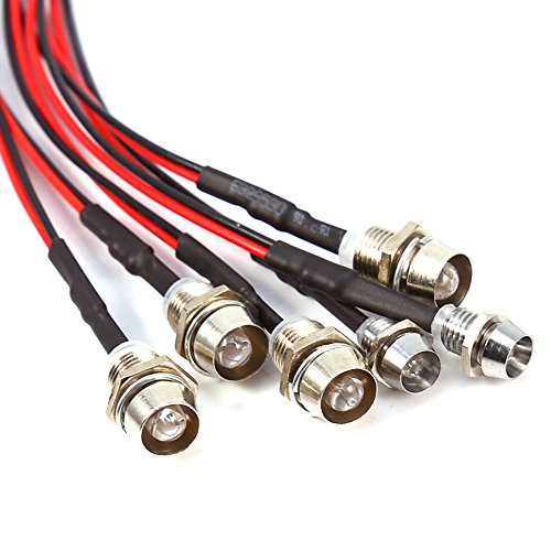 6 LED RC Car Light, 3-7V Headlight Taillight Set 5mm/3mm Diameter LED Light for 1/10 RC Model Car Truck