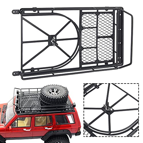 ShareGoo RC 1/10 Metal Roof Rack Luggage with 6LED Light Set Compatible with Traxxas TRX4 Axial SCX10 90046 Tamiya CC01 D90 Wrangler 1/10 RC Crawler Car (Style 1)