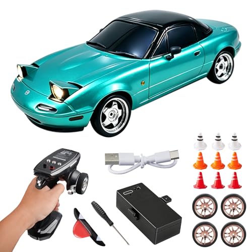 LD1804 1/18 RWD Mazda MX-5 RC Drift Car Blue | 2.4GHz mini drifting model with 500mAh battery, hobby toy for adults - color: Ld1804-blue